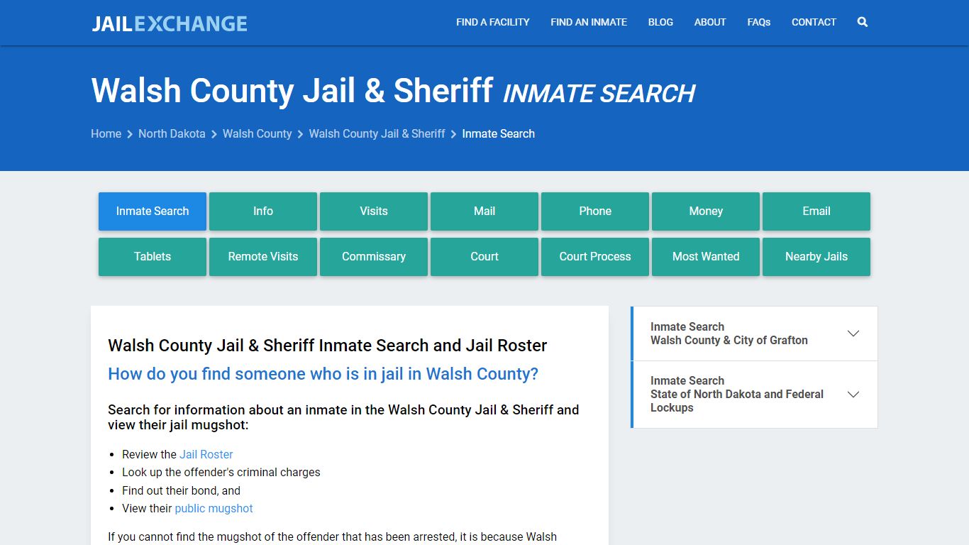 Walsh County Jail & Sheriff Inmate Search - Jail Exchange